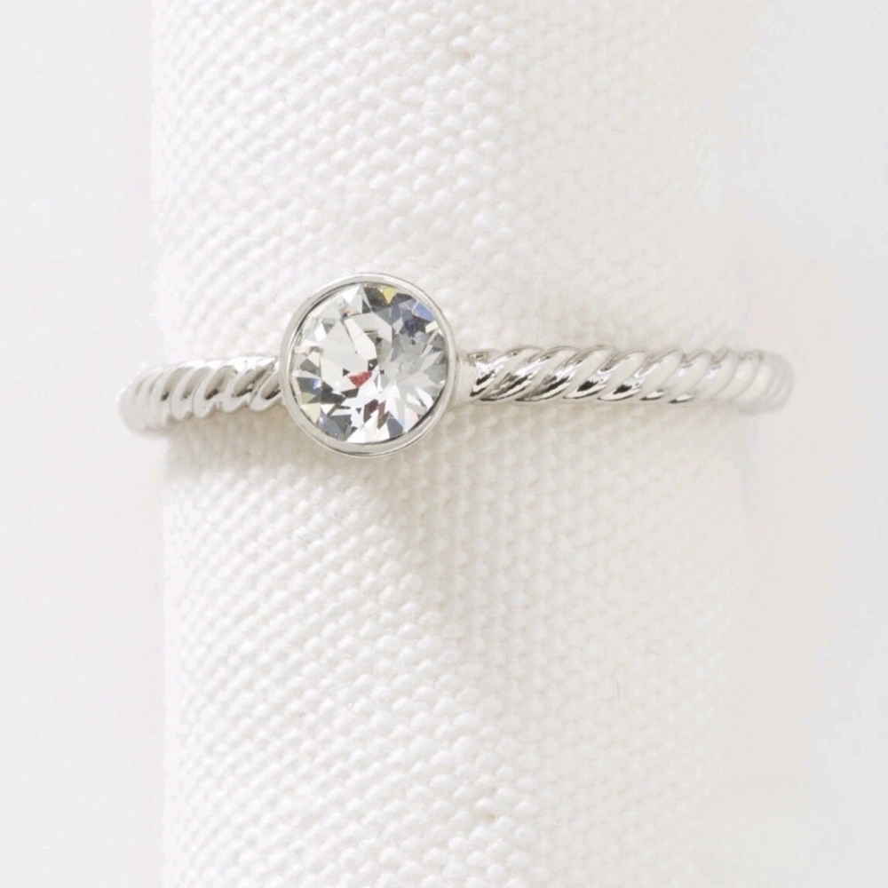 Touchstone Crystal April Birthstone Ring